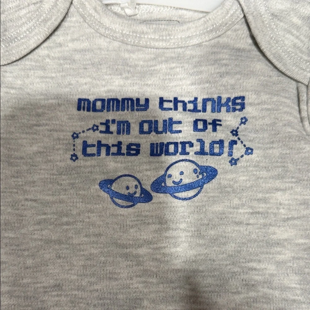 2 set of 6 pack Blue and Gray Baby Bodysuit Set